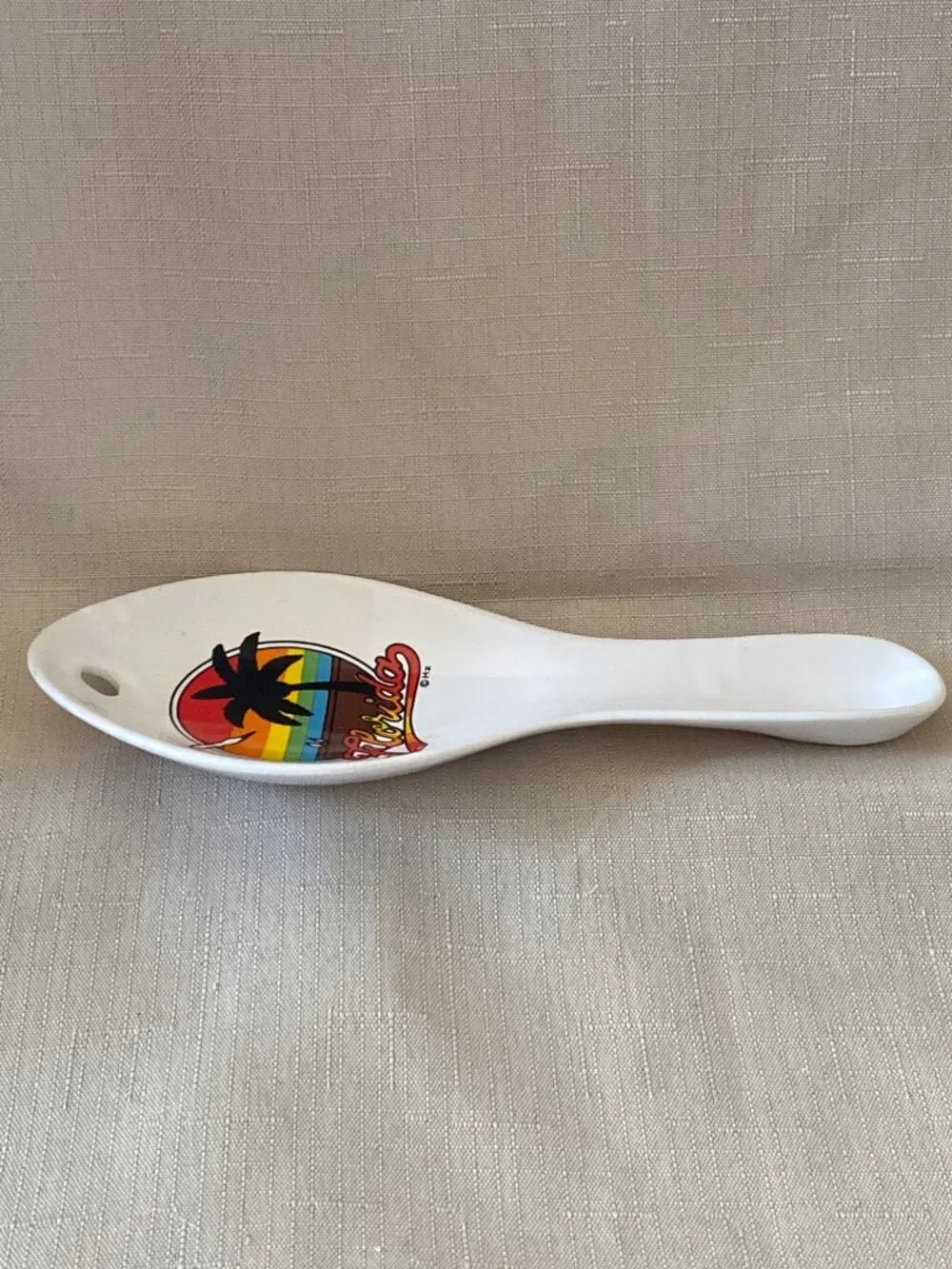 Sunset Florida scene vintage spoon rest souvenir retro